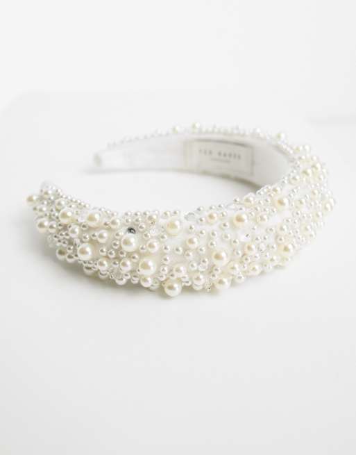 Ted Baker Ivory Pearl & Crystal Padded Headband Ted Baker Pearlen Pearl Crystal Headband, Ecru main image 4