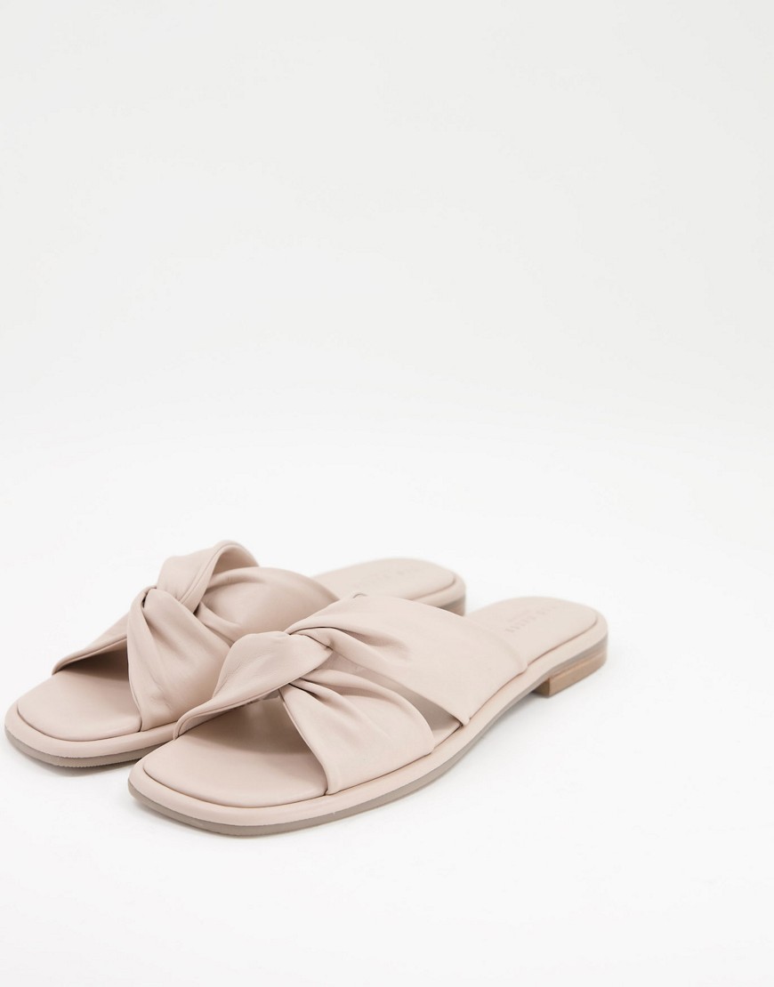 Ted Baker Pebba knot front flat sandal in blush-Pink