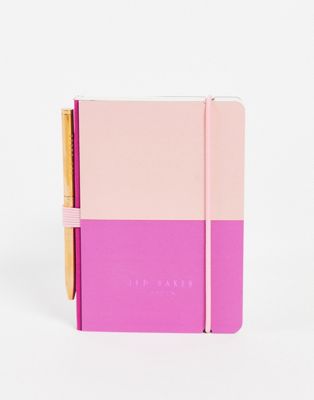 Ted Baker Pendra notebook and pen gifting set in pink
