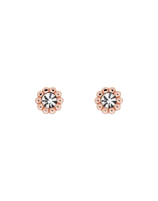 Ted Baker Perella crystal nano stud earrings in rose gold