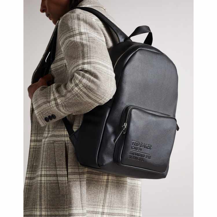 Ted baker black leather hot sale backpack