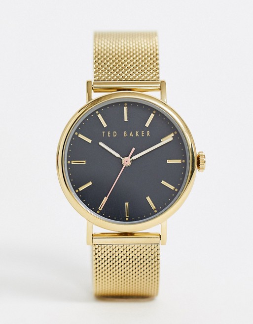 Ted Baker Phylipa mesh watch in gold