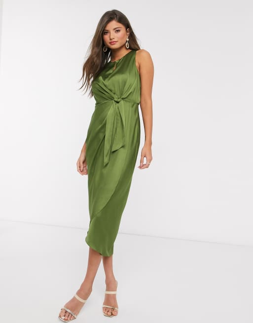 Ted Baker - Pohshan - Vestito midi kaki con occhiello
