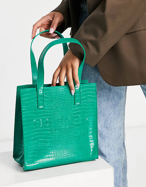 Ted Baker Reptcon tote bag in emerald green