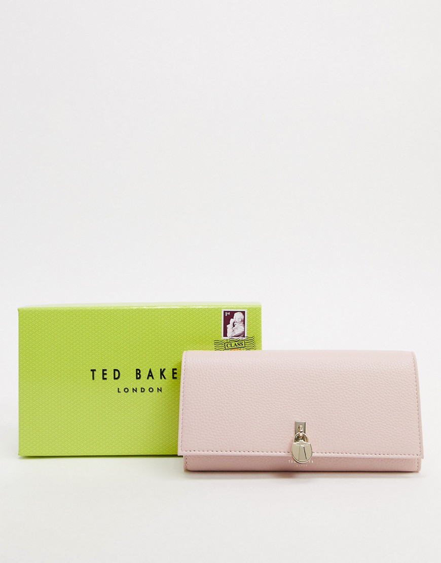Ted Baker – Rosa plånbok med hänglåsdetalj på locket