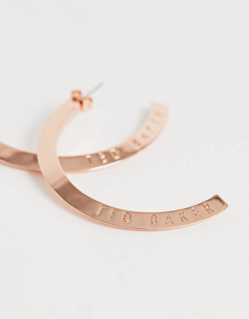 Ted Baker rose gold plated half hoop earrings ASOS