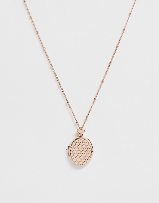 Ted Baker rose gold plated heart locket necklace