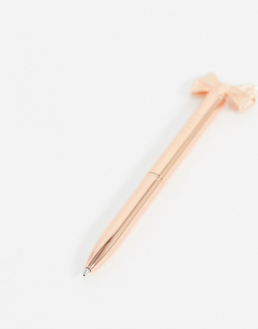 Ted Baker - Roségoudkleurige pen met strikje