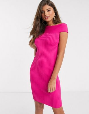 pink tight midi dress