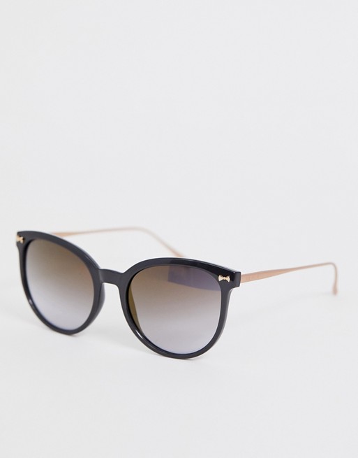 Ted Baker round sunglasses in black