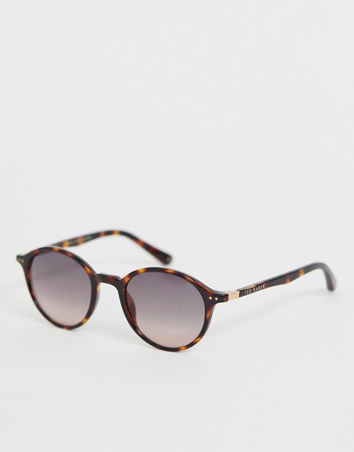 Ted Baker round sunglasses in tort