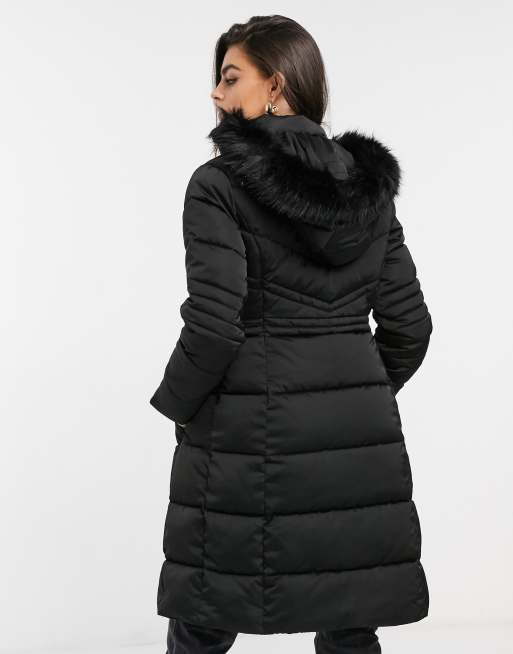 Ted Baker Aliciee Longline Hooded Padded Coat, Black