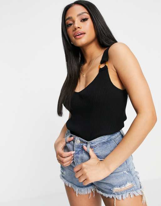 Ted Baker Sansaa ring detail knitted top in black | ASOS