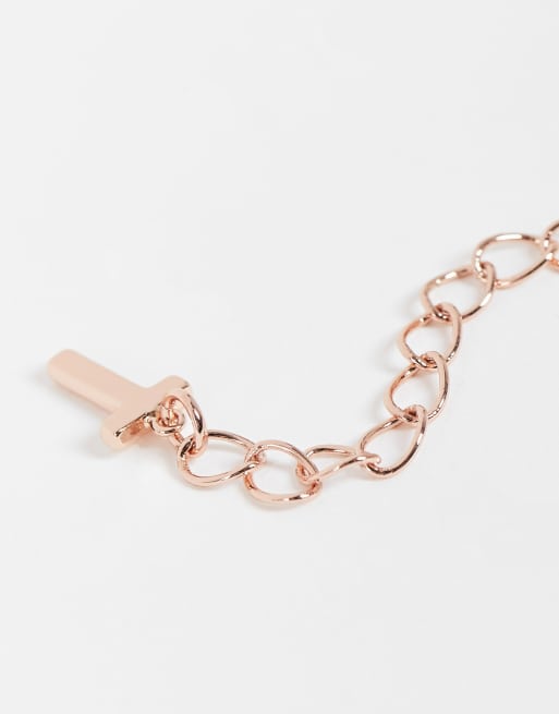 Ted Baker - Saraah - Collana in catenina color oro rosa con ciondolo a cuore luminoso, 4 di 4