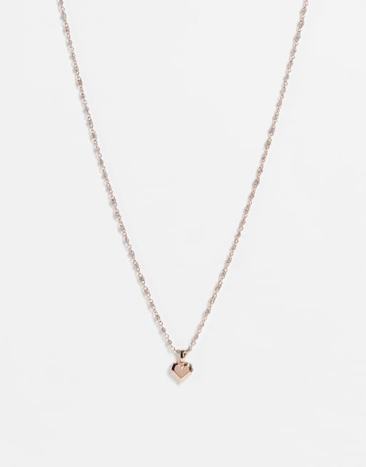 Ted Baker - Saraah - Ketting met glinstering en hartvormig hangertje in rosé goud