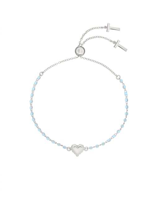 Ted Baker - Saraah - Løbesnors-armbånd i sølvfarve/blå med rhinstens-kant - Kun hos ASOS