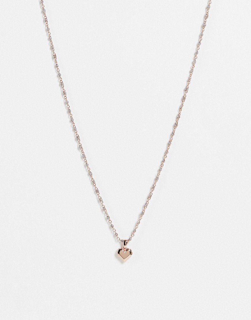 Ted Baker Saraah sparkle heart chain pendant necklace in rose gold