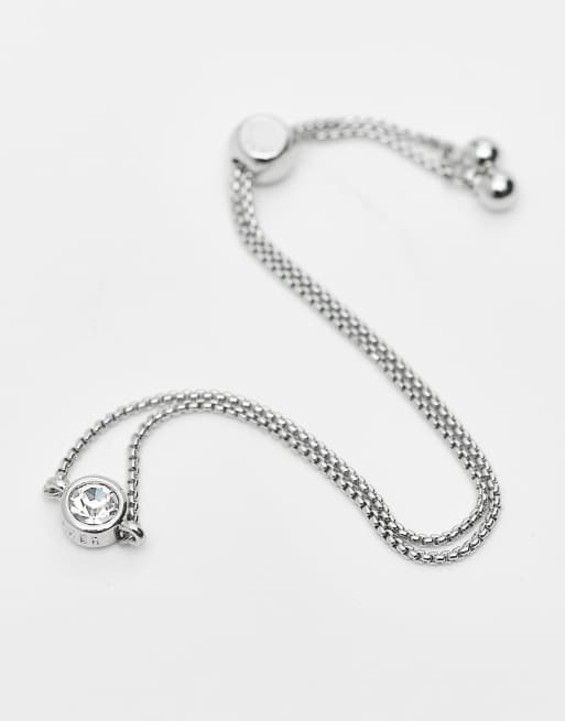Ted Baker sarsa plain crystal toggle bracelet in silver, 2 of 4