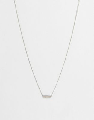 Ted Baker Scarl sparkle bar logo necklace in silver