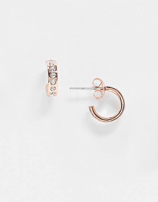 Ted Baker Seeni Swarovski crystal hoop earring in rose gold