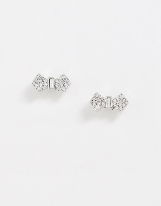 ted baker bow earrings silver