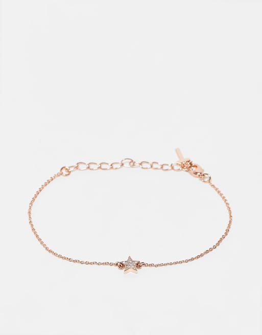 Ted Baker – Sharaaa – Bransoletka w odcieniu różowego złota z wysadzana kryształkami zawieszką w kształcie gwiazdy