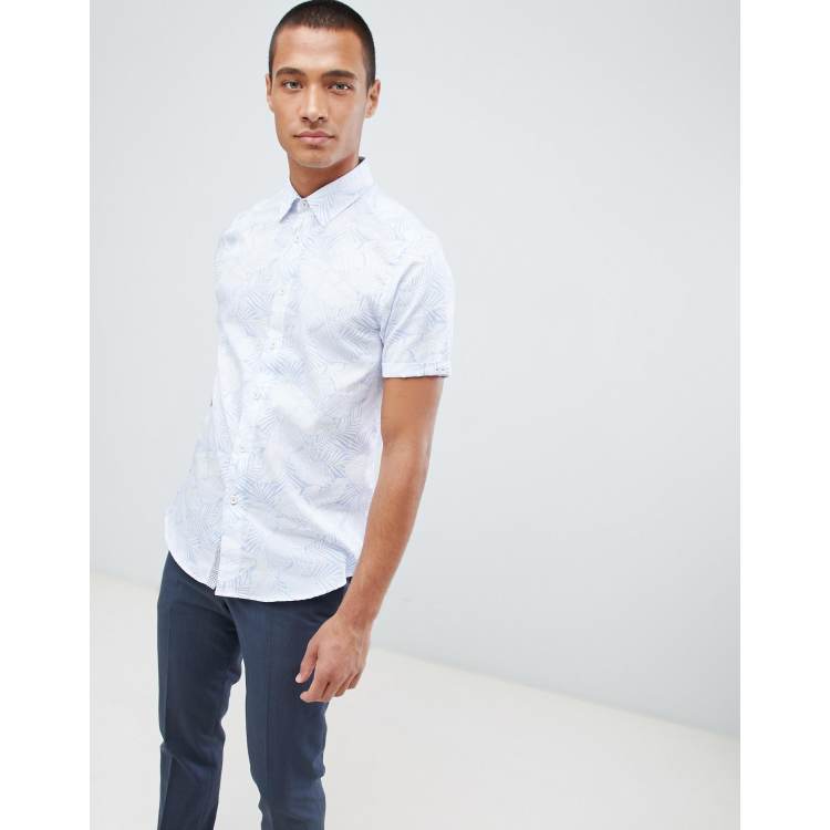 Ted baker white store short sleeve shirt