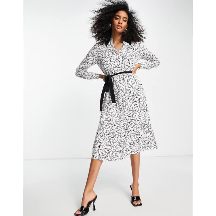 Ted Baker Silviia Bedrucktes Hemdkleid in WeiB ASOS