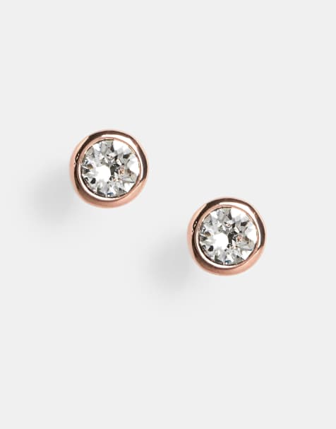 Ted Baker Sinaa rose gold crystal Swarovski stud earrings