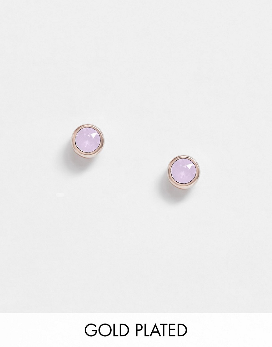 Ted Baker Sinaa rose gold stud earrings with pale pink Swarovski crystal