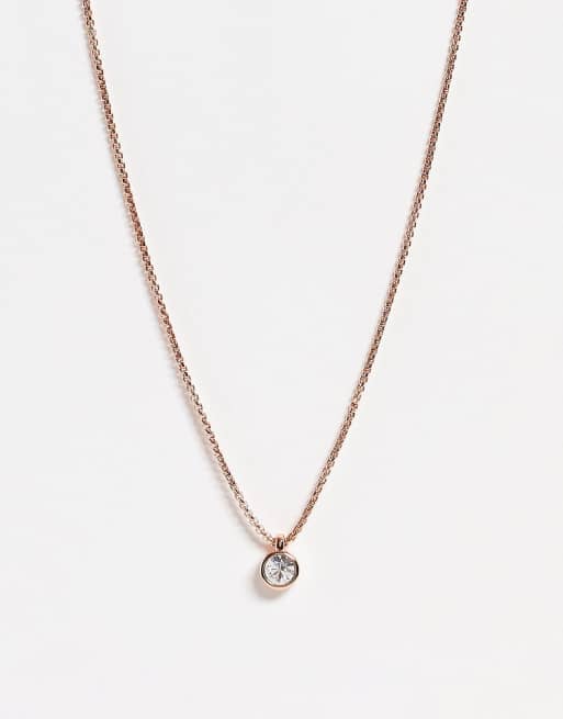 Ted Baker - Sininaa - Collana color oro rosa con ciondolo con strass