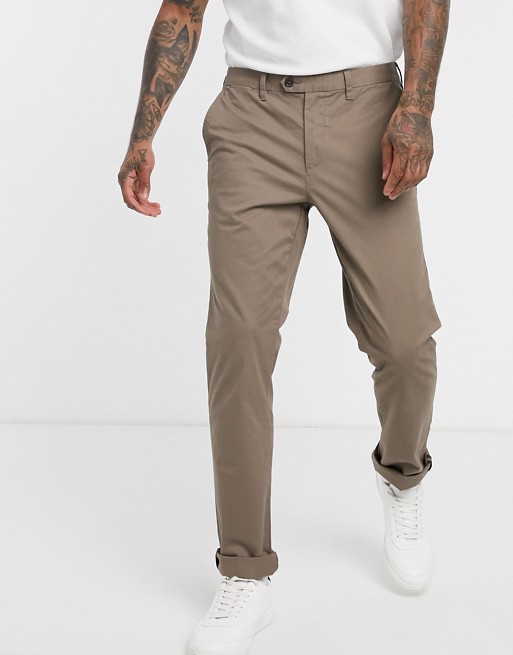 Ted Baker slim fit chino trousers in tan