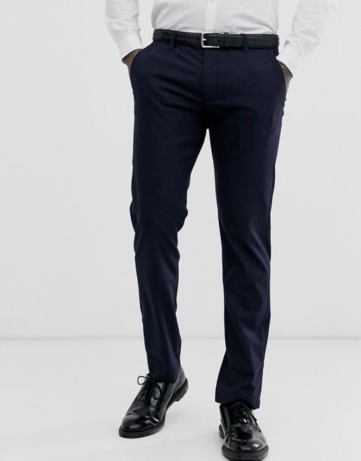 Ted Baker slim fit trouser in navy with texture | ASOS