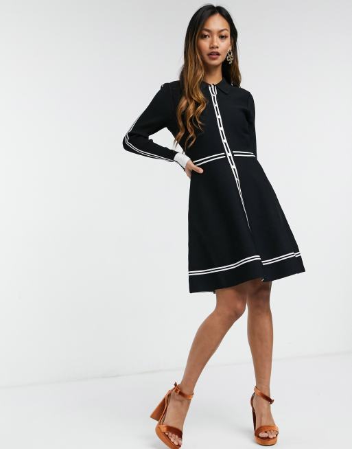 Ted baker black white cheap dress