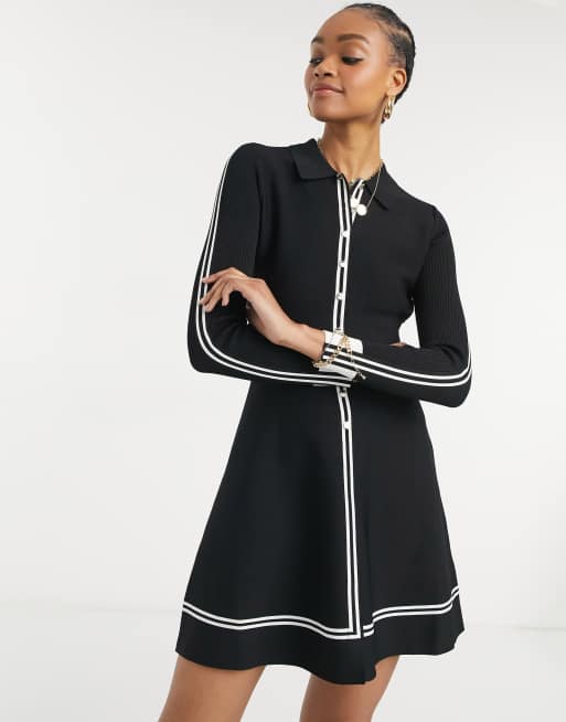 Ted baker long on sale sleeve black dress