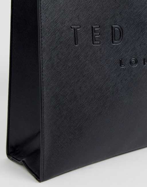 Ted Baker Black Soocon Crosshatch Large Icon Bag