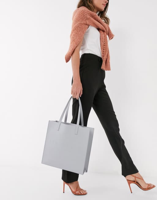 Ted Baker soocon crosshatch large icon bag in gray | ASOS