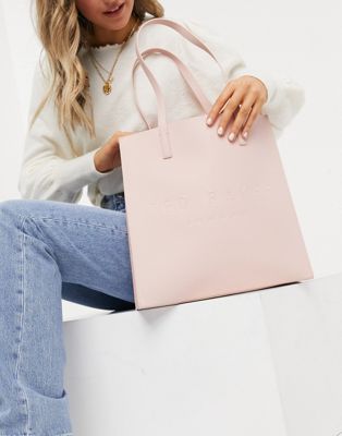 Ted Baker Soocon crosshatch large icon bag in pink - ASOS Price Checker
