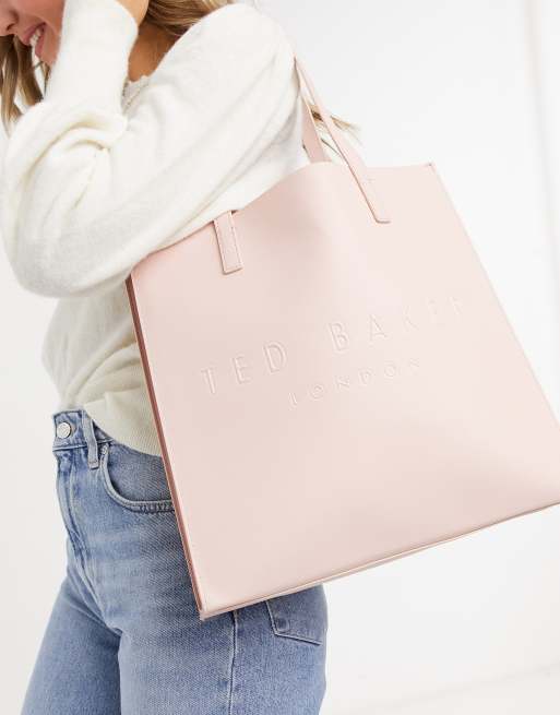 Ted Baker Crosshatch Leather Shopper Bag in Pink