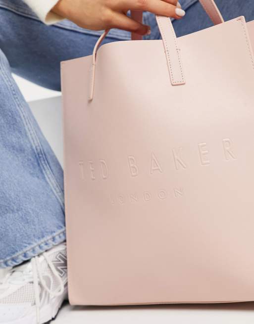 Ted Baker Crosshatch Leather Shopper Bag in Pink