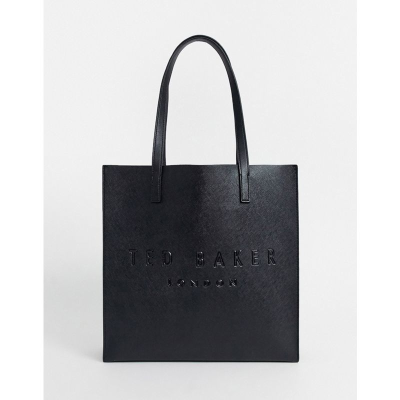 Ted Baker – Soocon – Große Tasche mit Kreuzschraffur und Logo in Schwarz