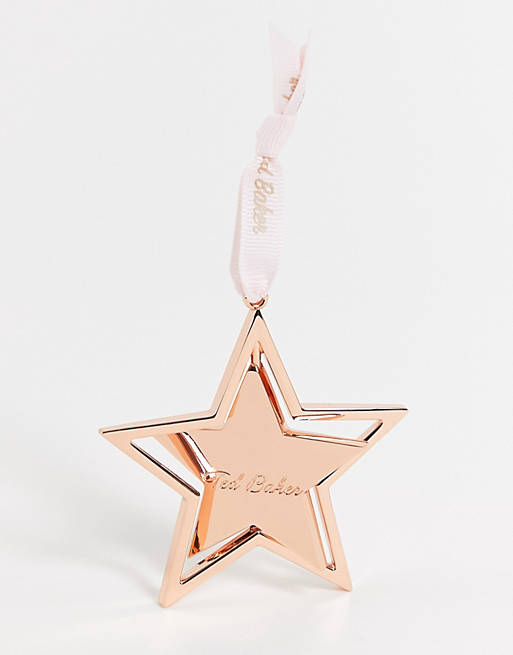 Ted Baker spinning star hanging xmas charm in Gold