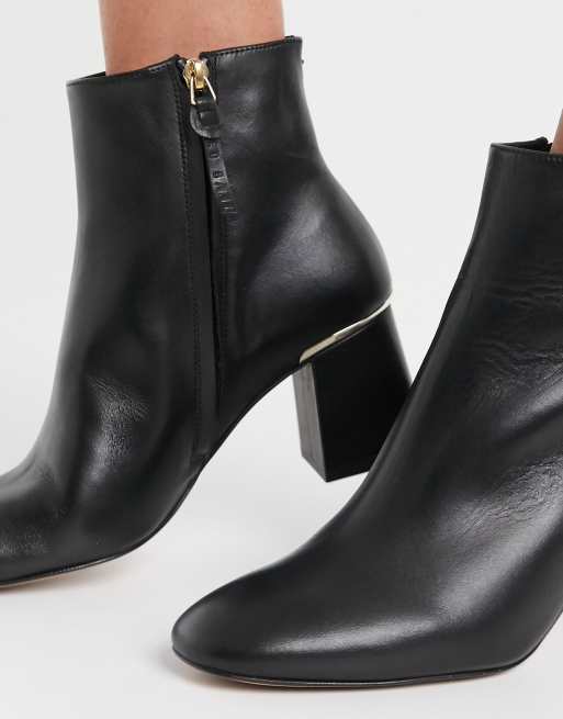 Ted Baker Squarel block heel ankle boots in black ASOS