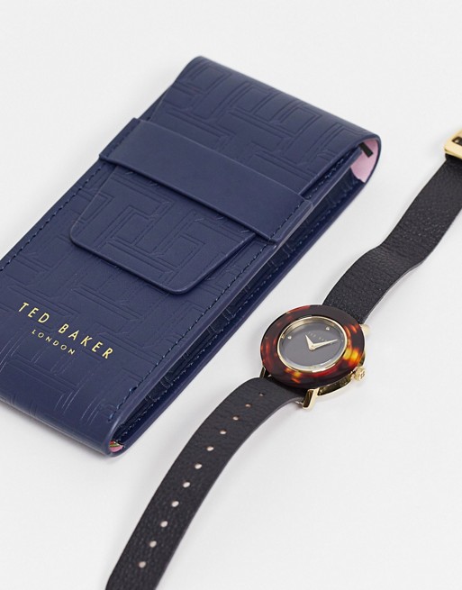 Ted Baker stainless steel watch with reversible leather strap