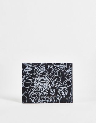Ted Baker stanis scribble leather cardholder in black
