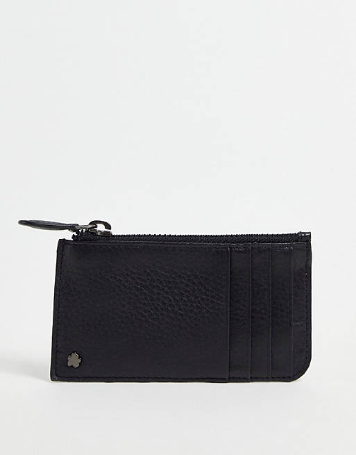  Wallets/Ted Baker steave leather zip card holder in black 