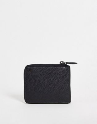 Ted Baker stephen leather zip round wallet in black
