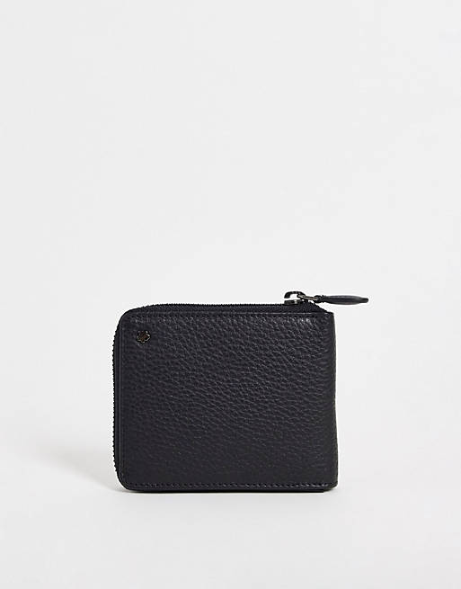 Gifts Ted Baker stephen leather zip round wallet in black 