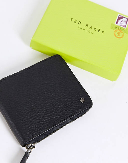 Gifts Ted Baker stephen leather zip round wallet in black 