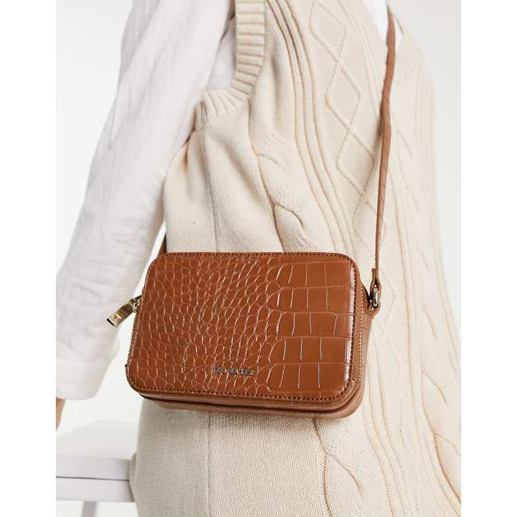 Ted Baker Stina double zip mini cross body bag in brown